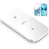 Wireless Charger Dual 10W Max Qi Fast Wireless Charging Pad Mat Gift for Men Women Boy Girl for 2 Phones,Apple iPhone 15/14/1