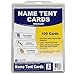 C-Line Medium Name Tent Cards, Inkjet/Laser Ready, Scored, Embossed White, 2.5 x 8.5 Inches Folded, 100-Count (87587)
