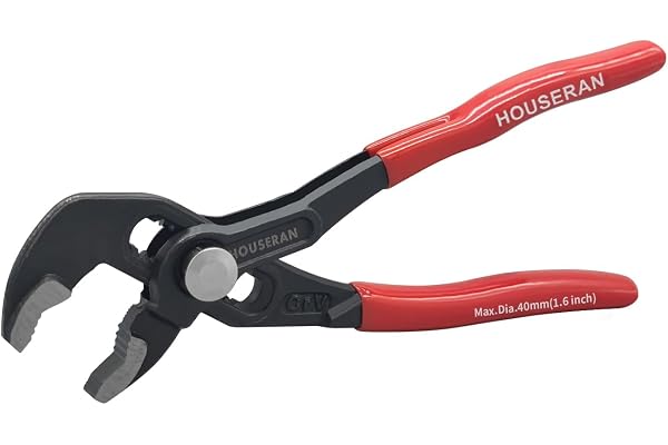 HOUSERAN Water Pump Pliers, Slip Joint Pliers, 7 Inch Groove Joint Pliers, Wrench Pliers with Comfort Red Grips, CRV Tongue a