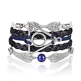 Vintage Handmade Owls for Wings Black Leather Bracelet