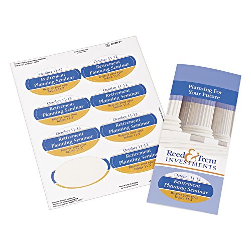 Avery Print-To-The-Edge Glossy Oval Labels, True Print, 2" x 3.3", Pack of 80 Oval Labels (22820)