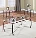 Kings Brand Furniture 3 Piece Beveled Glass with Copper Bronze Metal Frame Coffee Table & 2 End Tables Set