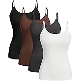 SOLY HUX Women's Plus Size Camisole 4 Packs Spaghetti Strap Tanks Slim Fitted Basic Layering Cami Tops