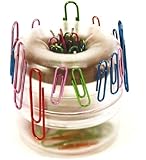 Officemate Designer Paper Clip Dispenser with Heavy Duty Magnet, Clear  (93695)