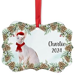 Hairless Cornish Rex Cat Christmas Ornament 2024