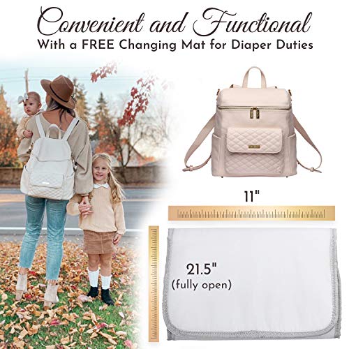 Monaco Large Diaper Bag Backpack by Luli Bebe Designer Modern Vegan