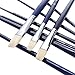 MEEDEN 9 PCS Artist Flat Paint Brush Set Hog Bristle Hair Paint Brushes for Oil Acrylic Tempera Painting, Long Wood Handle