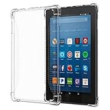 MoKo Case for All-New Amazon Fire HD 8 Tablet (7th Generation, 2017 Release Only) - Clear Shockproof Flexible Transparent TPU Skin Bumper Back Cover Protector for Fire HD 8, CLEAR