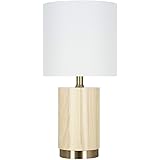 Amazon Brand – Rivet Scandinavian Blond-Wood Table Lamp with Metal Base, LED Bulb Included, 17.5"H, Beige