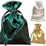 Tarot Bags Holiday Colors Satin Bundle of 3: Forest Green Silver and Gold (6