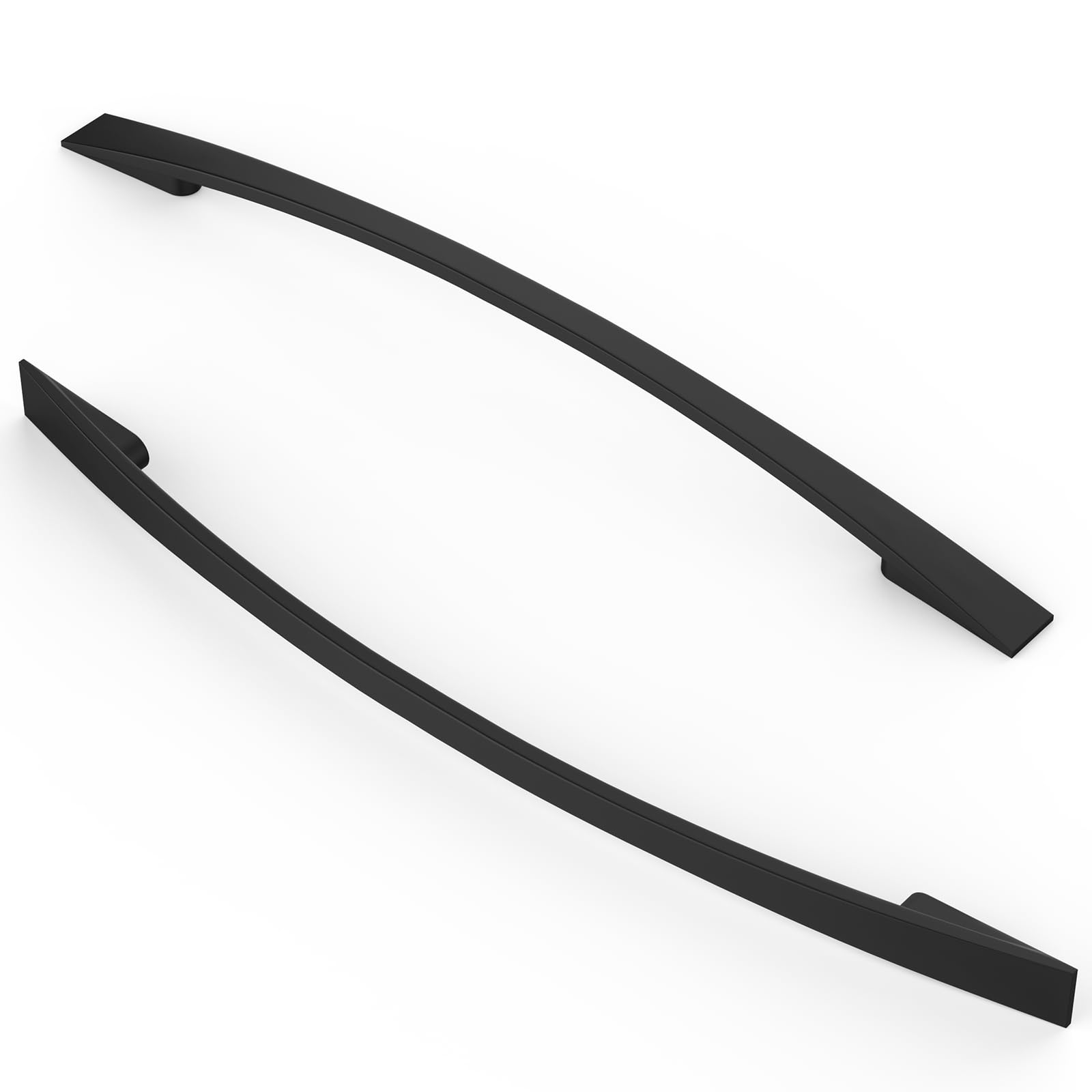 FURNIWARE Pack of 10 Cabinet Pulls, Zinc Alloy Drawer Pulls, Hardware Modern Kitchen Cabinet Door Handles, for Kitchen and Bathroom Cabinets Cupboard, Matt Black-192mm(7.6 Inch) Hole Center — image 1