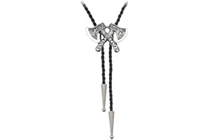 JPJZY BRBAM Norse Viking Style Bolo Tie Vintage 3D Pendant Western Cowboy Leather Necklace for Men