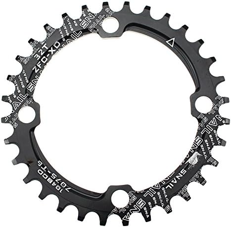FOMTOR Single Chainring 32T 34T 36T 104 BCD Bike Narrow Wide Chainrings for 9 10 11 Speed, Perfect for Most Bicycle Road Bike Mountain Bike BMX MTB Fixie Track Fixed-Gear Bicycle (Round, Black)