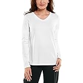 Women's V-Neck Long Sleeve T-Shirt - UPF 50+ Sun Protection - Morada