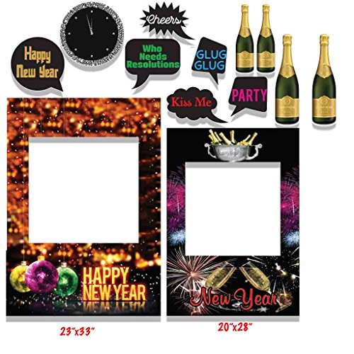 VictoryStore Photo Booth Frame - New Years Photo Booth Frame and Props Set