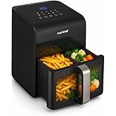 Nutrichef Electric Air Fryer Large 6.3 Quart Capacity | 12-1 Preset Cooking Functions | Includes Tenderizing Function | Digit