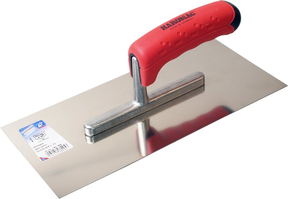 Haromac 125132807 Plastering Trowel with Soft Handle, Silver/Red, 130 x 280 mm