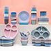 HM-tech 6pcs Bamboo Toddler Plates (8