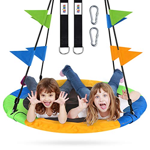 Flying Saucer Tree Swing Set 40 Inch for Kids Parent Outdoor