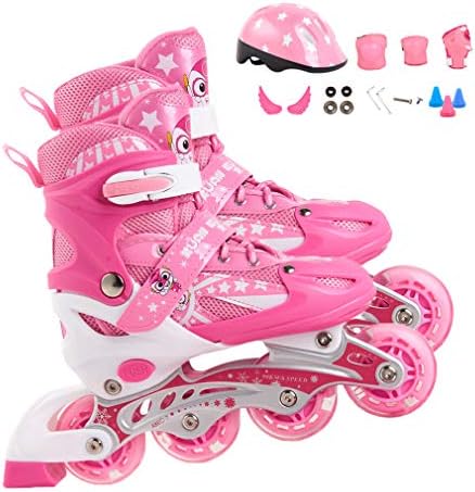 ファッション フルライトアップledホイール 右足独立安全ブレーキ付きの調整可能なインラインスケート 子供 子供向けのおしゃれなローラースケート 引出物
