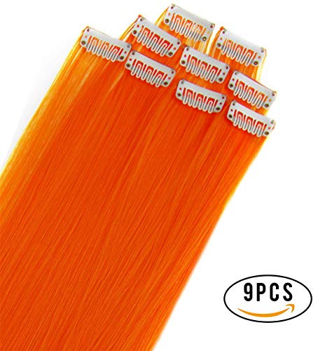 1 Hairpieces+Highlights+Straight+Colorful+Extensions