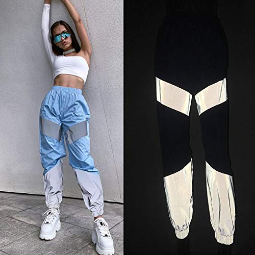 LISTHA Reflective Cargo Pants Women Overalls Street Shot High Waist Trousers