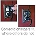 Gomadic Intelligent Compact AC Home Wall Charger suitable for the Olympus DM-620 - High output power with a convenient, foldable plug design - Uses TipExchange Technology