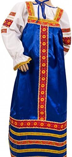 Girls Blue Sundress and Blouse Set "Alyonushka" 5-6 years