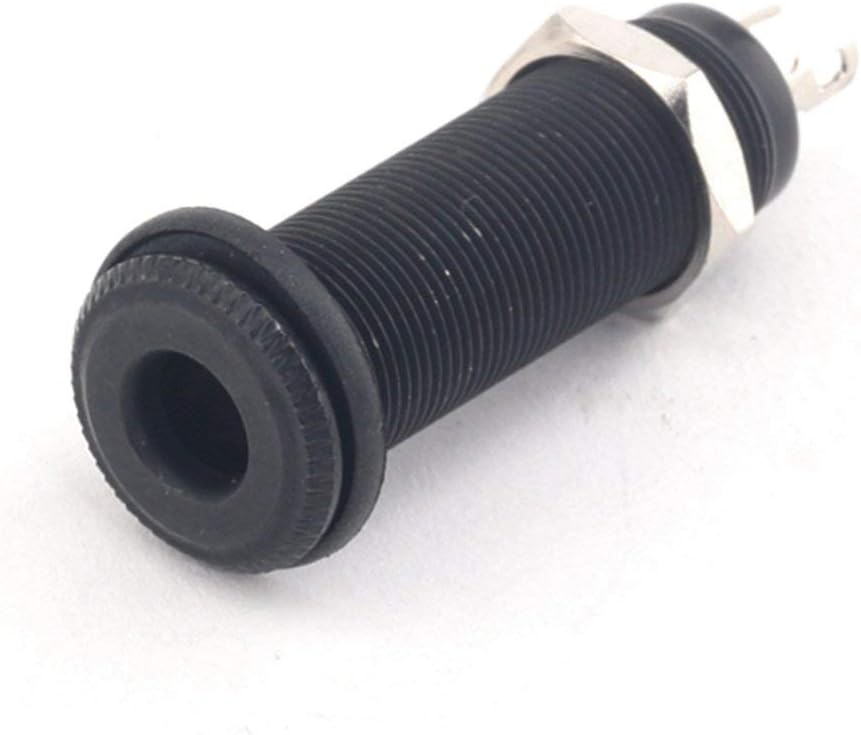 Musiclily Pro 1/4" Cylinder Clip End Pin Mono Panel Output Jack Socket for Electric Guitar Bass Black