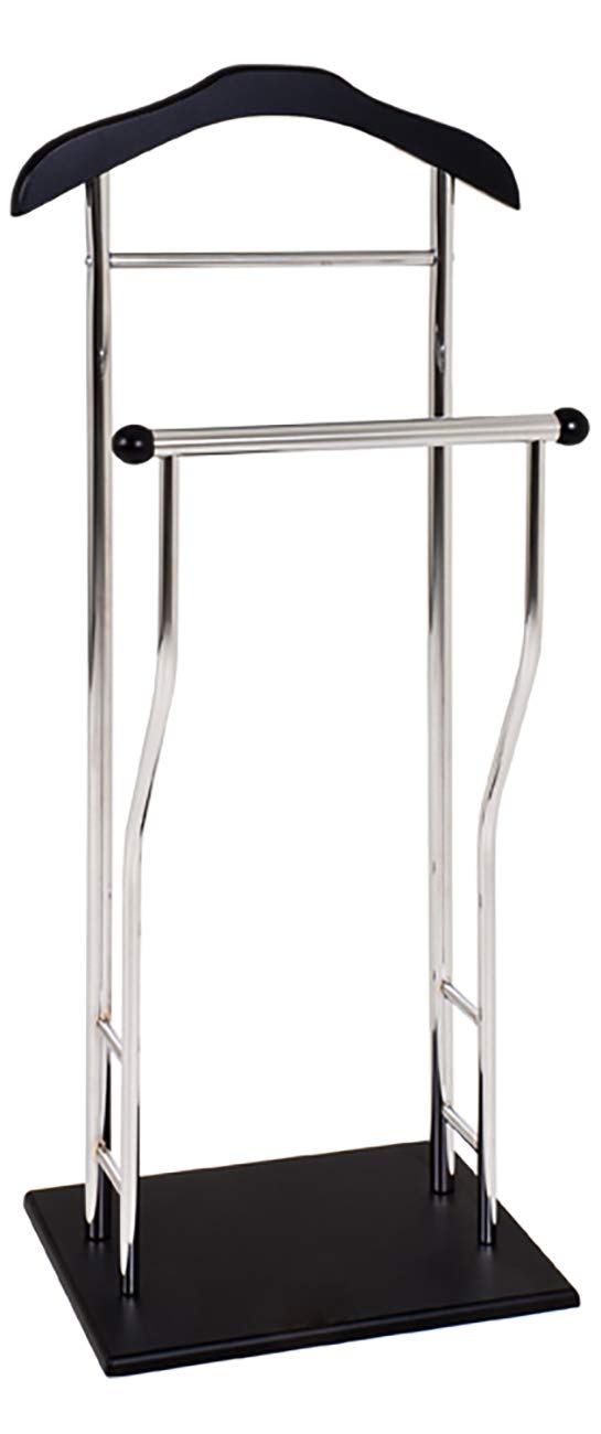 HAKU Men'S Valet Chrome, Black, Mdf, Metal - Dim.: W 45 cm X H 110 cm X D 30 cm, Style: Modern