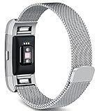Fitbit Charge 2 Bands,for C2DJOY Replacement Metal Milanese Band Large Small Accessories (5.5 