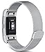 Fitbit Charge 2 Bands,for C2DJOY Replacement Metal Milanese Band Large Small Accessories (5.5 "- 9") Unique Magnet Lock, Silver,Black,Rose Gold,Pink,Gold (Silver, 6.8‘’-9‘’)