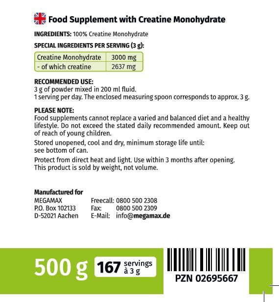 APO Creatin Pulver 2 X 500 g hochdosiert reines Kreatin Monohydrat Creapure 2