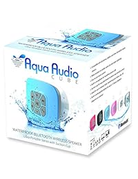AquaAudio8482; Cubo   Altavoz portátil impermeable Bluetooth con ventosa para ducha, coche, etc.   Par con todos los dispositivos Bluetooth + compatible con Siri   10 horas de reproducción micrófono integrado, Azul