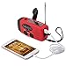 ANTOPM Solar Emergency Hand Crank AM/FM NOAA Weather Radio Self Battery Powered Hand cranked Alert Radio LED Flashlight 1000mAh Power Bank Phone Charger with USB Cable,Red
