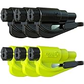 resqme Family Pack of 6, The Original Emergency Keychain Car Escape Tool, 2-in-1 Seatbelt Cutter and Window Breaker, Made in