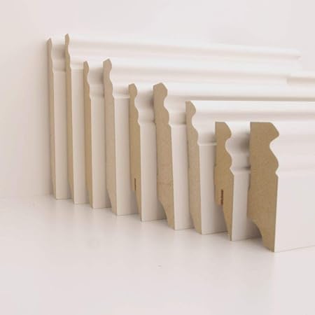 Sockelleiste Hamburger Profil Altberliner Leiste MDF weiß MADE IN GERMANY 16 x 80 x 2500 mm, 40 Leisten