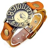 Sinceda Genuine Leather Punk Retro Arabic Numerals Women's Fashion Watch
