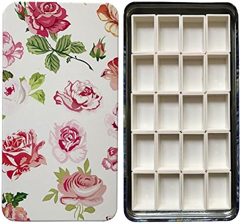 HOME AID Artist Empty 20 Pcs Whole/Full Pans for Watercolor Gouache Paint with Travel Tin Palette Plastic Refill