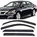 Window Visor Compatible with 2013-2018 Nissan Altima Sedan, Acrylic Unpainted Black Sun Rain Shade Guard Wind Vent Air Deflector by IKON MOTORSPORTS, 2014 2015 2016