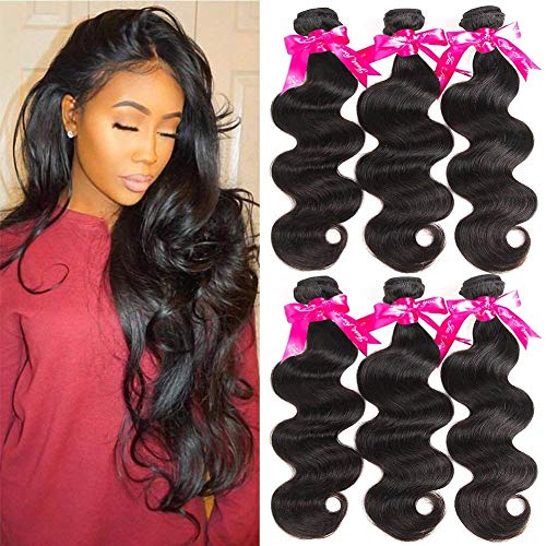 Beauty Princess 3 Bundles Body Wave 8A Unprocessed Brazilian Body Wave 3 Bundles 100% Vigin Human Hair Weave Extensions Natural Color (24 26 28inch)
