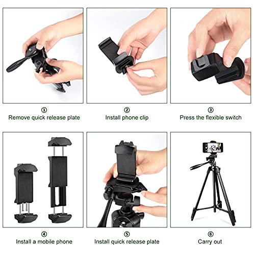 Phone & Tablet Tripod Stand, 57 inch Extendable Aluminum Travel Tripod