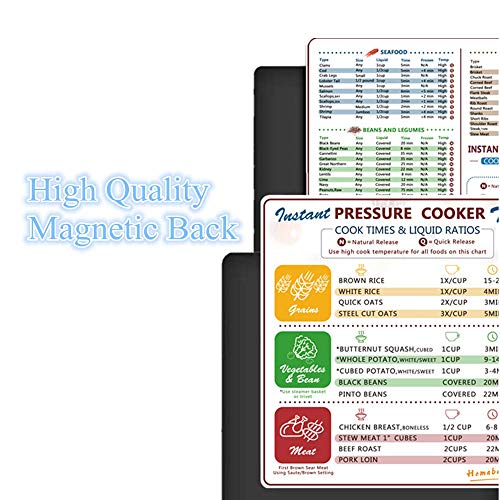 Cheat Sheet Set for Instant Pot, Electric Pressure Cooker Cook