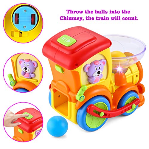 JOYIN Ball Popper Toy For Toddlers Pitch & Go Ball Rolling train toys