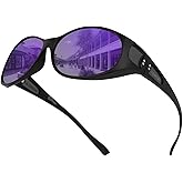 LILONGAD Women Fit Over Polarized Sunglasses –Wear Over Glasses UV400 Protection, Wrap Around sunglasses for Driving&Outdoors
