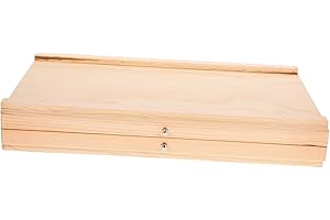 Veemoon Porte-stylo en bois avec tiroir de rangement pour pinceaux de peinture pour artistes, étudiants, enseignants