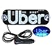 AutoEC Uber LED Sign Decor, Uber Flashing Hook on Car Window with DC12V Car Charger Inverter (Blue), Please Confirm Illegal Or Not Before Order