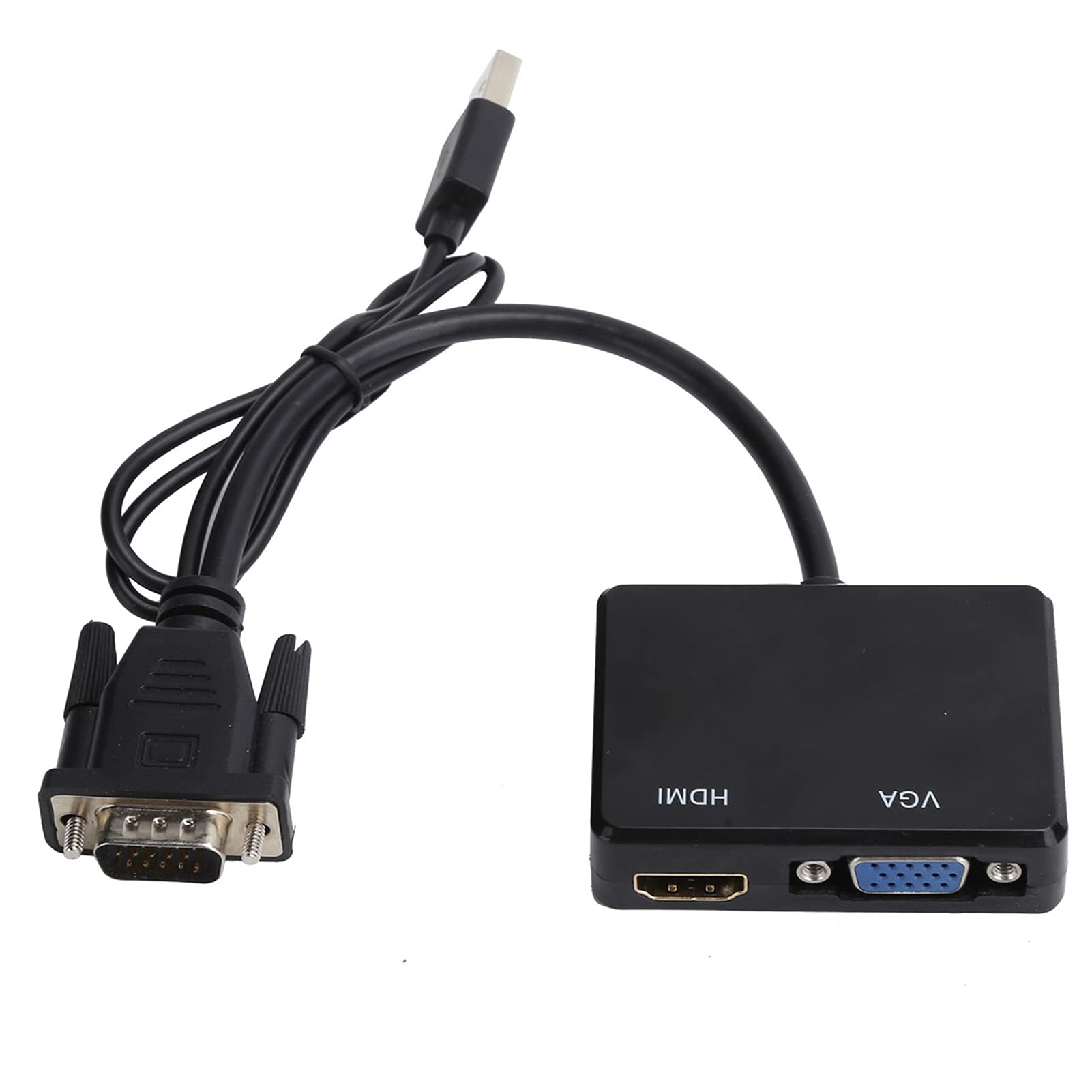 VGA to HDMI Splitter Adapter, 1x2 VGA Splitter with Audio, USB Powered, Supports Dual Monitor Display for PC, Laptop, Projector, TV (1080p, 60Hz)
