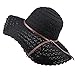 FURTALK Summer Beach Sun Hats for Women Foldable Floppy Lace Cotton Wide Brim Hat Caps Black