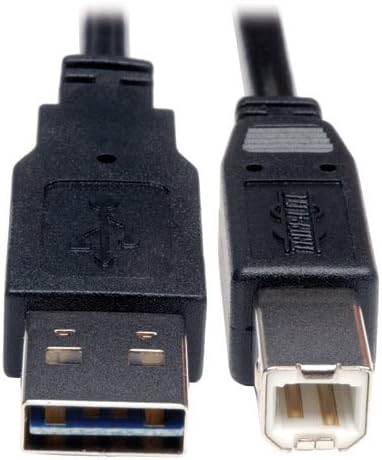 Tripp Lite USB 2.0 Hi-Speed Universal Reversible Cable A to B (M/M), 0.31 m (UR022-001), Black, 0.31 meters